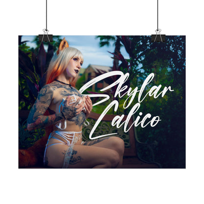 White Fox Horizontal Posters