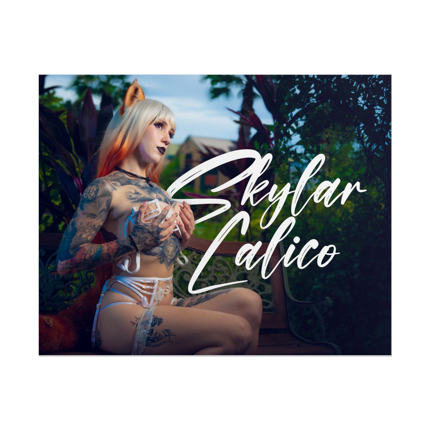 White Fox Horizontal Posters