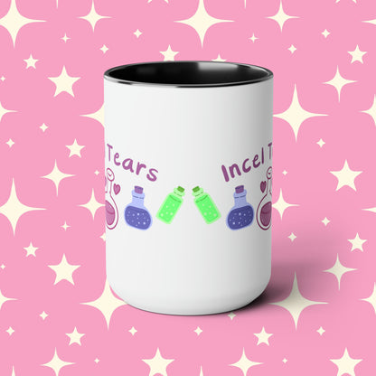 Incel Tears Two-Tone Coffee Mugs, 15oz