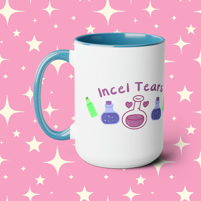 Incel Tears Two-Tone Coffee Mugs, 15oz