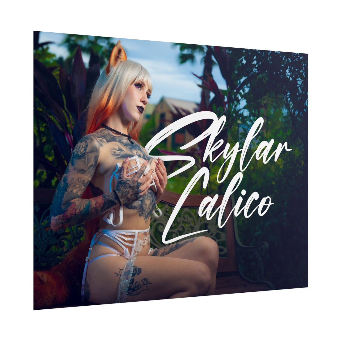 White Fox Horizontal Posters