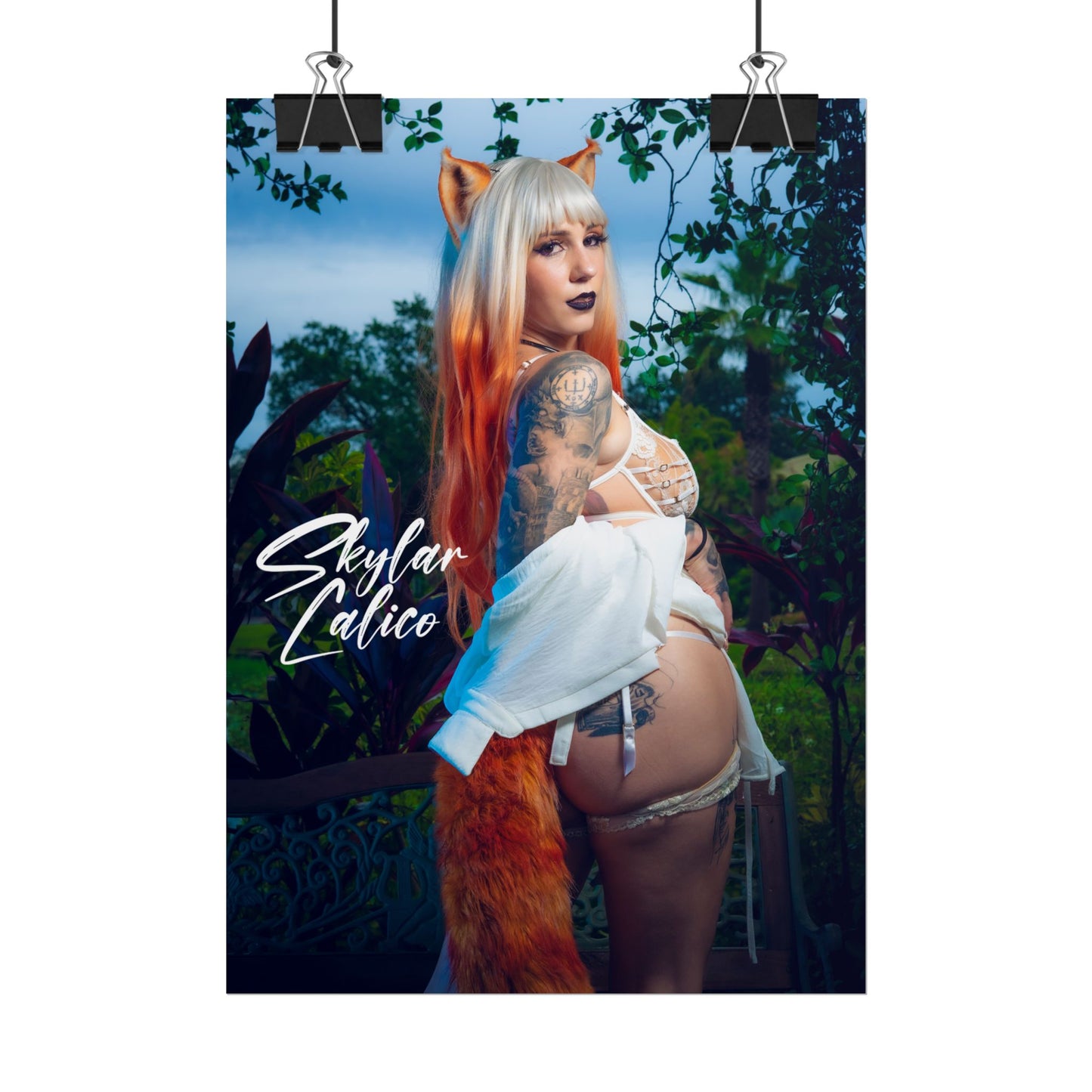 White Fox Vertical Posters