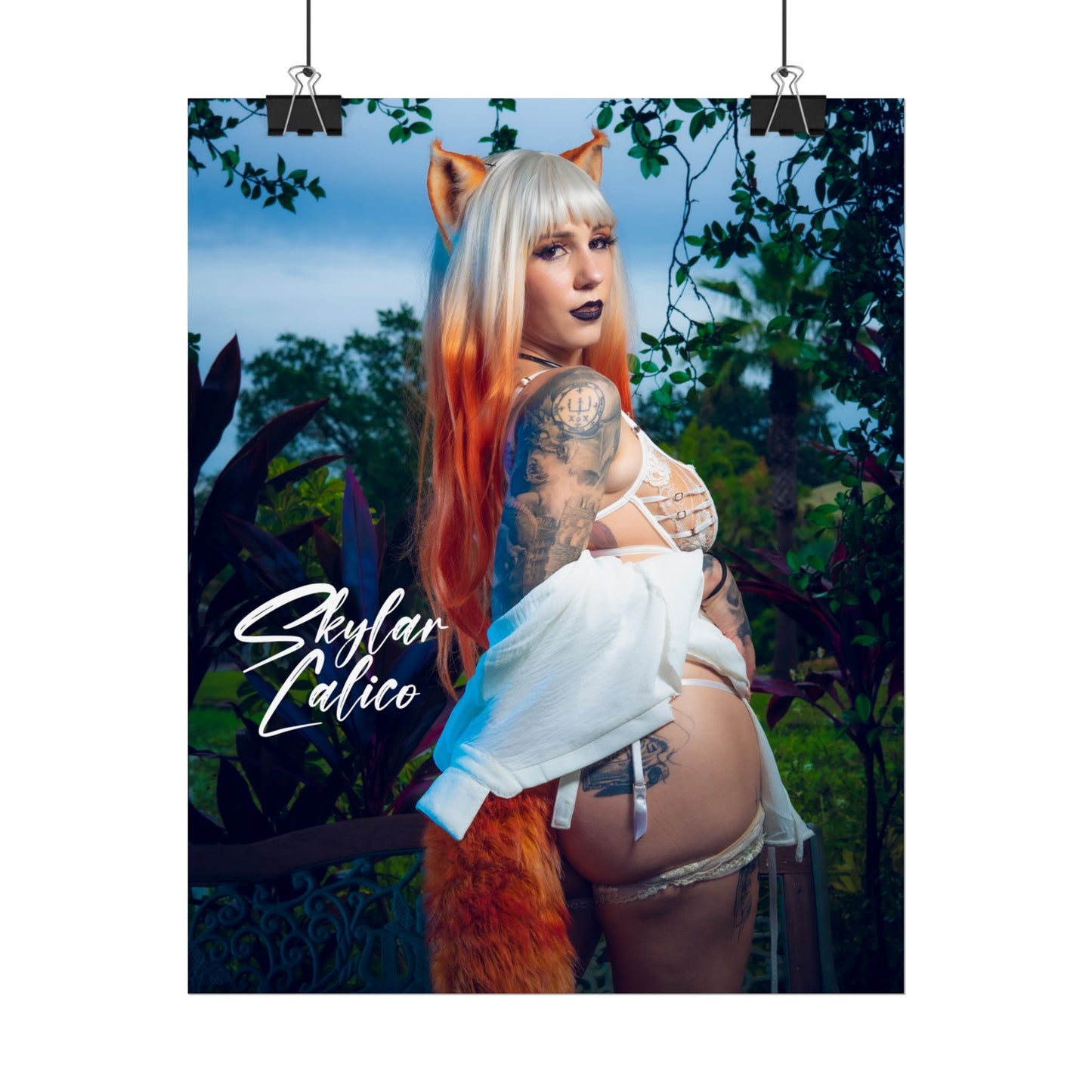 White Fox Vertical Posters