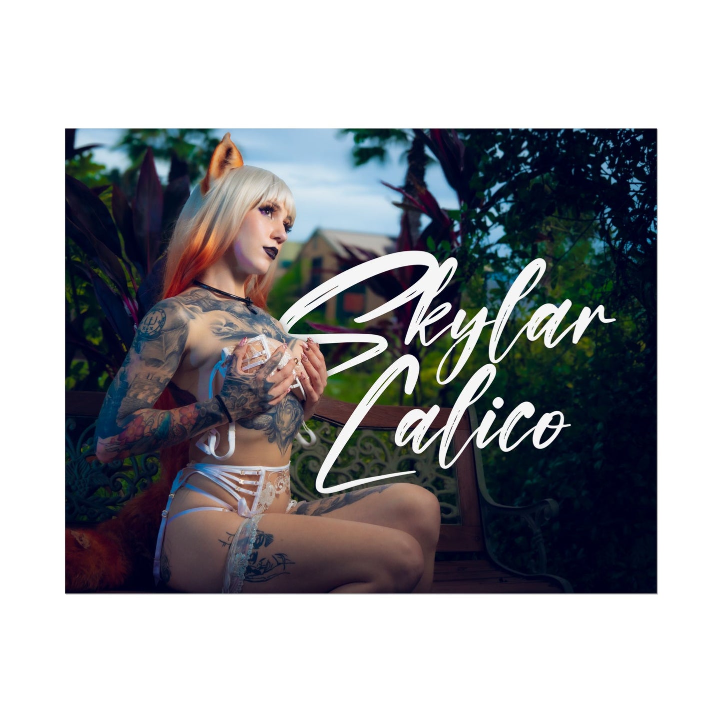 White Fox Horizontal Posters