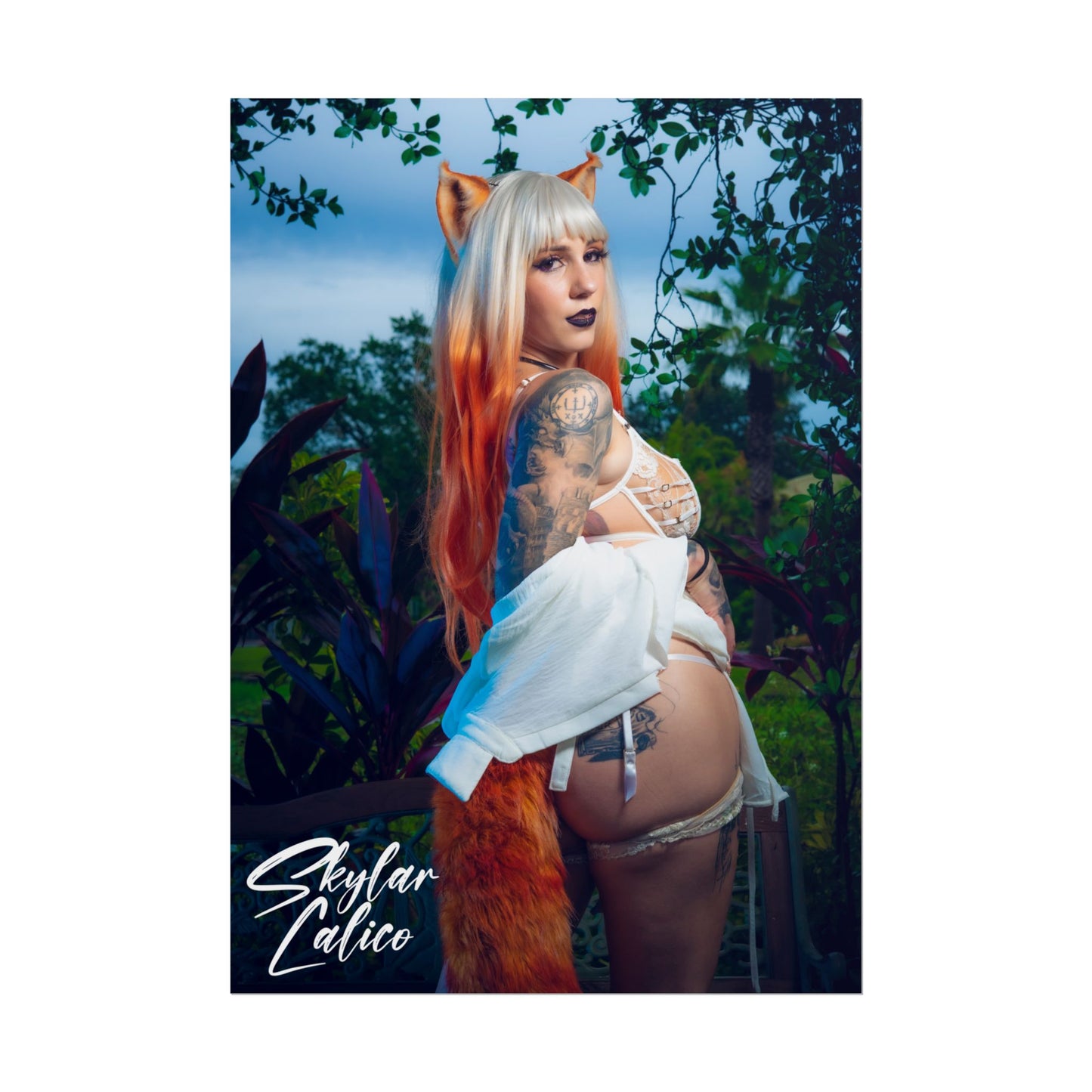 White Fox Vertical Posters