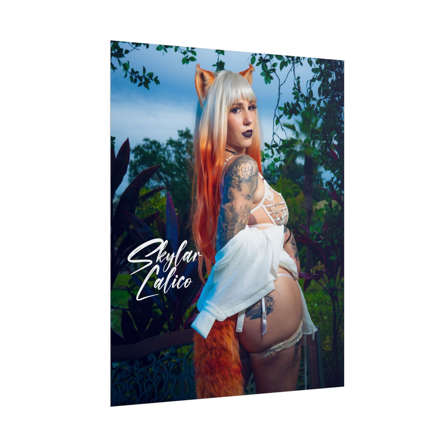 White Fox Vertical Posters