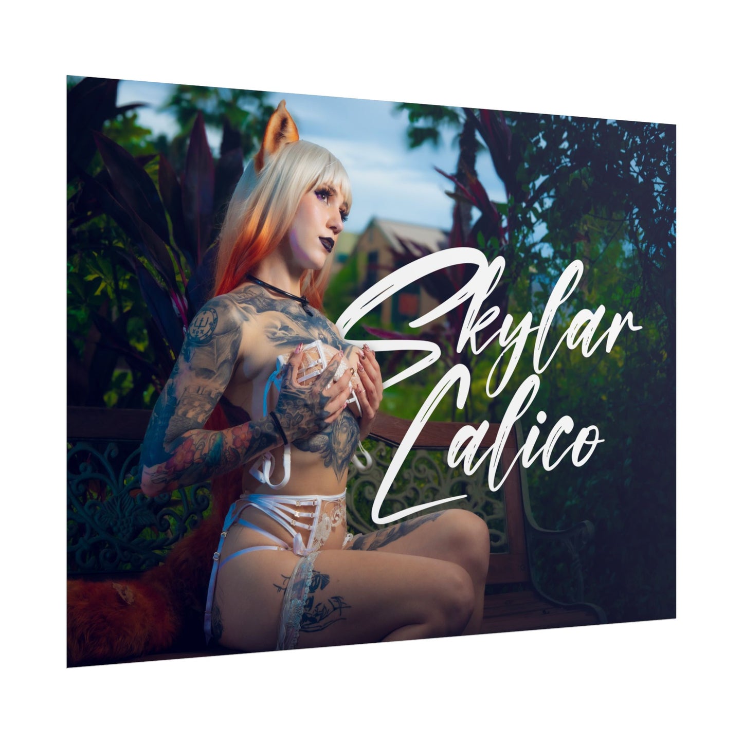 White Fox Horizontal Posters