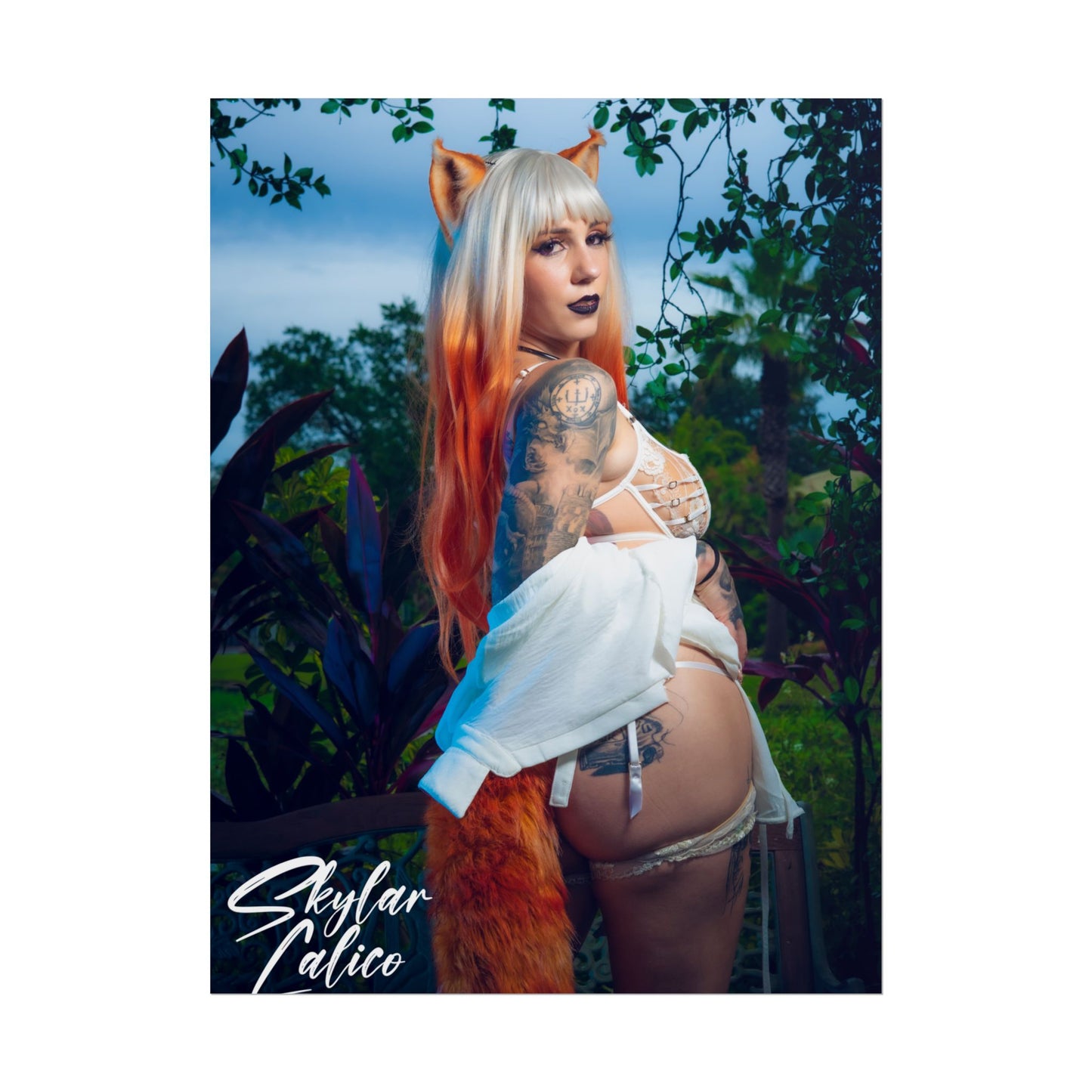 White Fox Vertical Posters