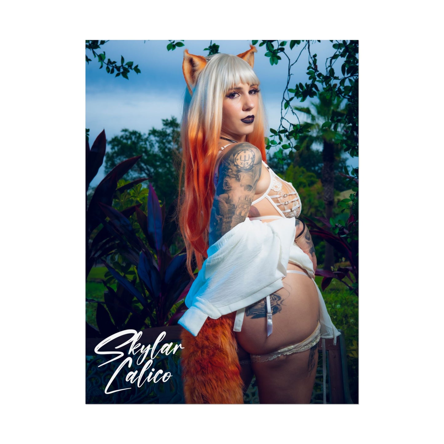 White Fox Vertical Posters