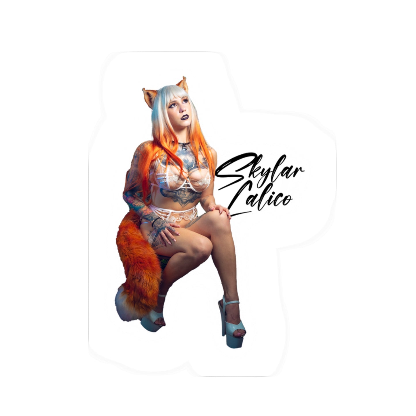 White Fox Vinyl stickers