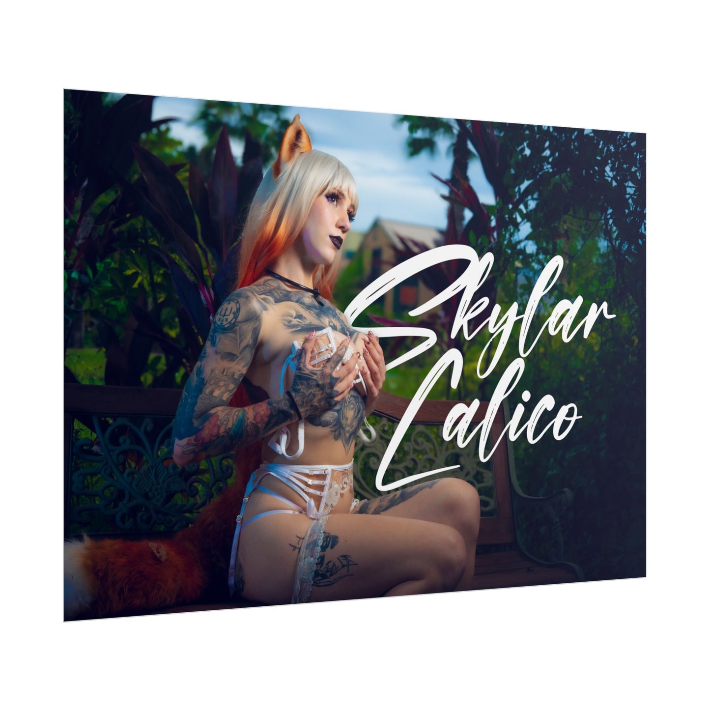 White Fox Horizontal Posters