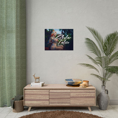 White Fox Horizontal Posters
