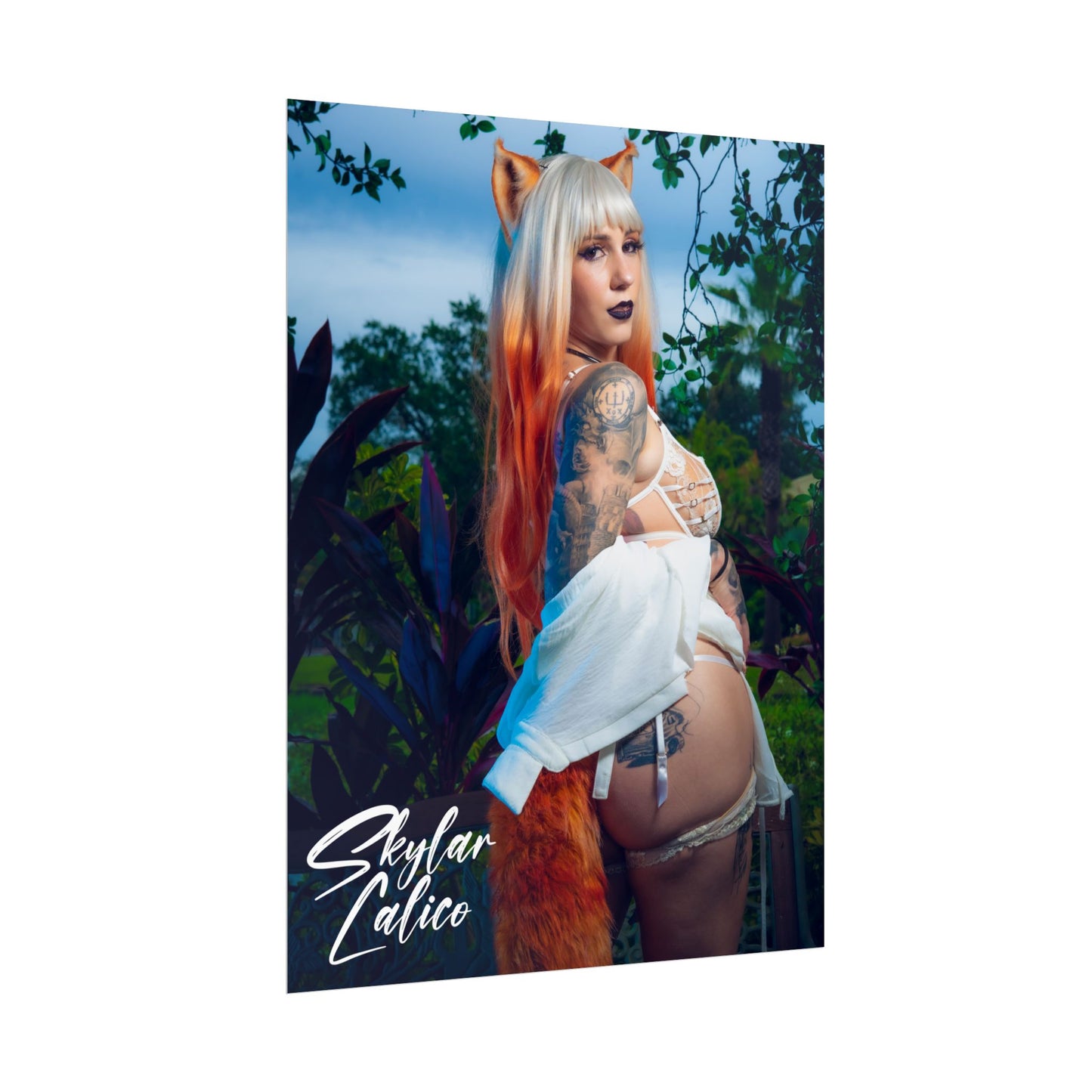 White Fox Vertical Posters