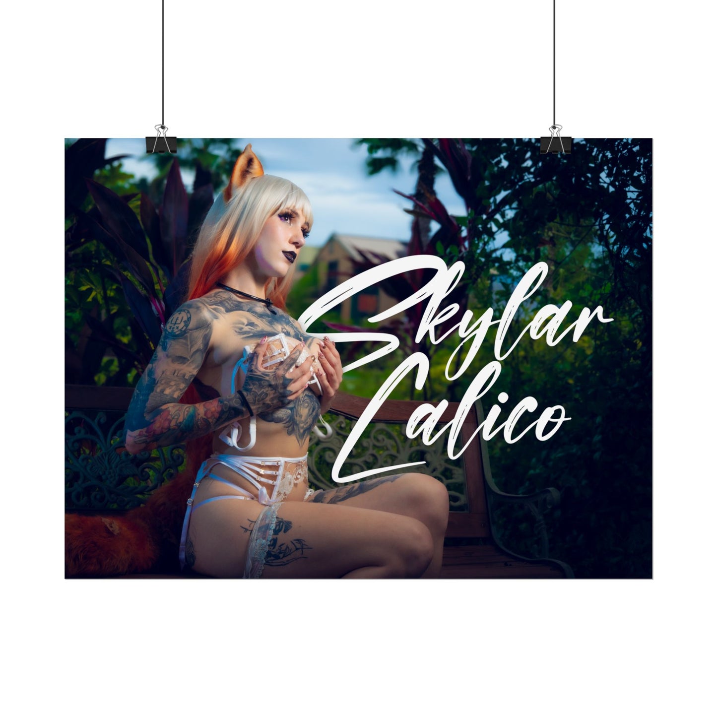 White Fox Horizontal Posters