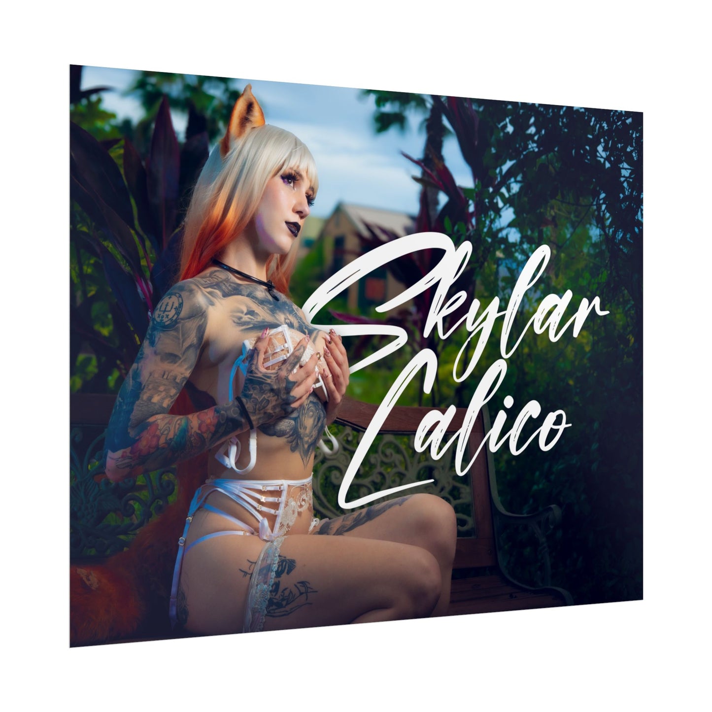 White Fox Horizontal Posters