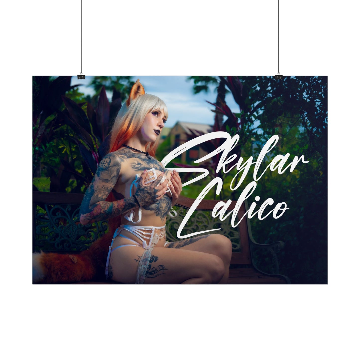 White Fox Horizontal Posters