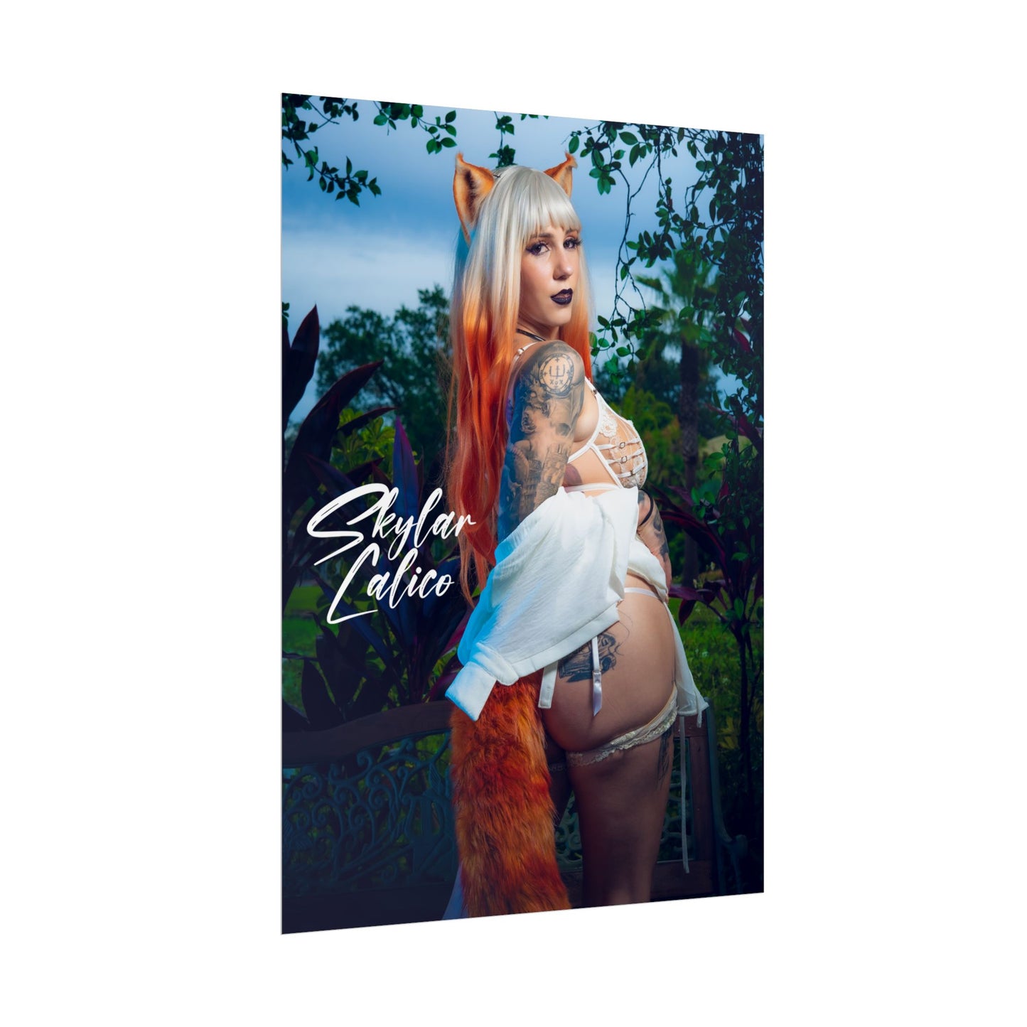 White Fox Vertical Posters