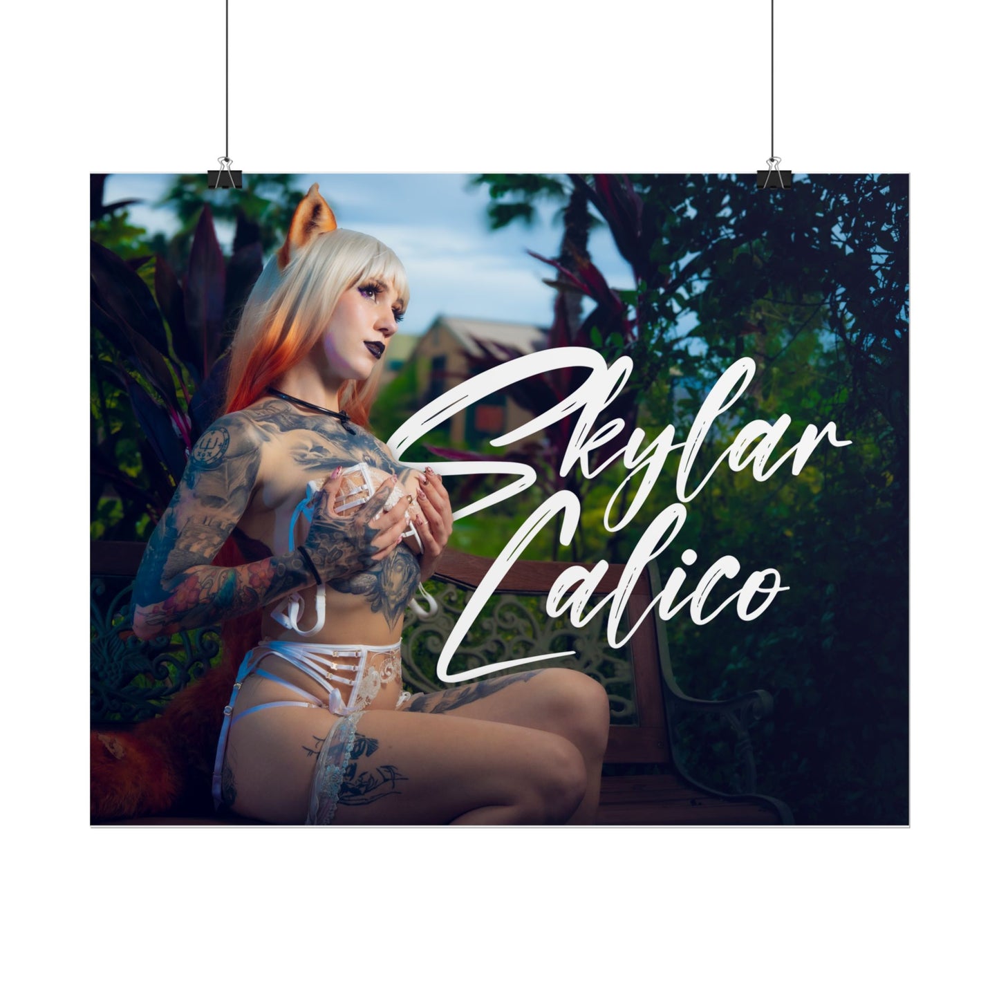 White Fox Horizontal Posters