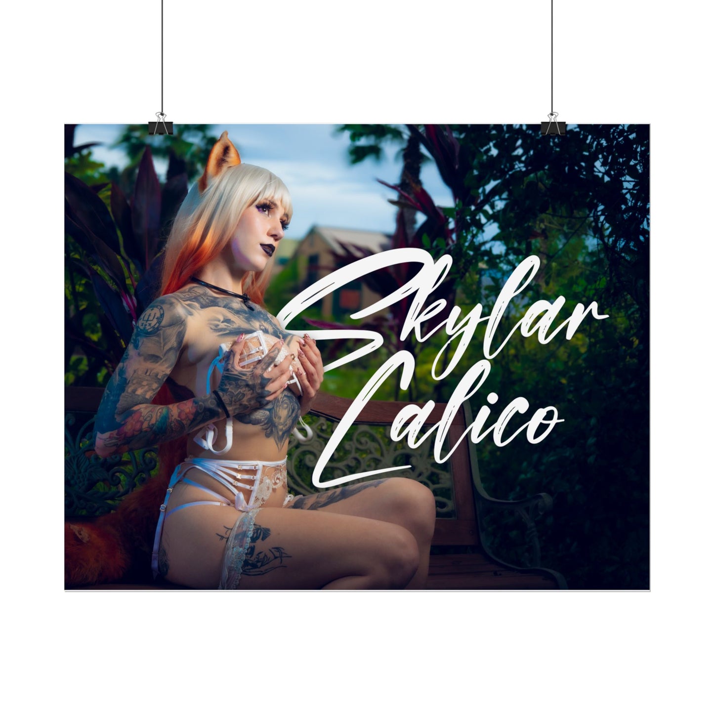 White Fox Horizontal Posters