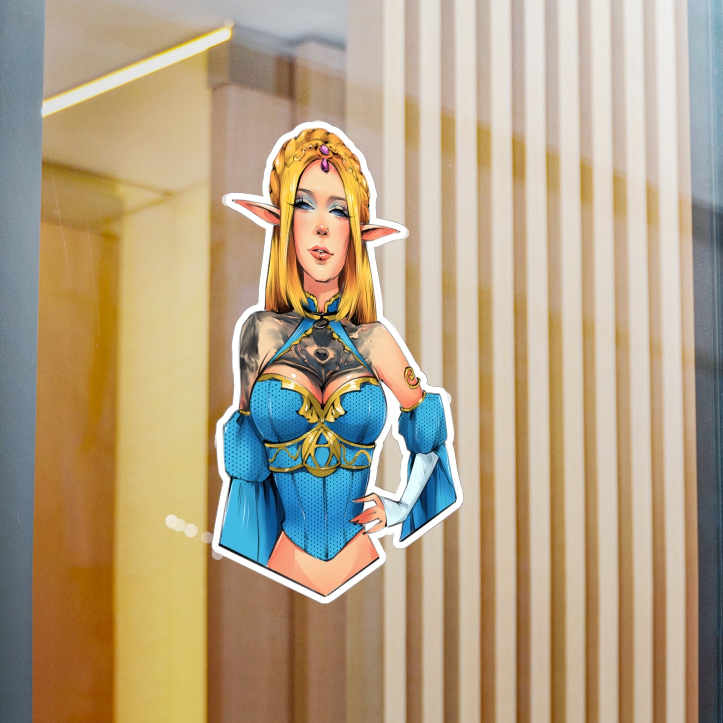 Elf Princess of Time Cosplay Kiss-Cut Vinyl Sticker — Fantasy Character Decal for Laptops, Water Bottles & Notebooks